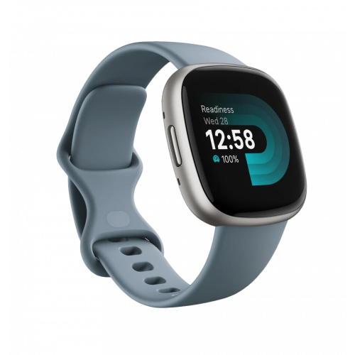 Смарт-годинник Fitbit Versa 4 Waterfall Blue / Platinum (FB523SRAG) Купити в Україні