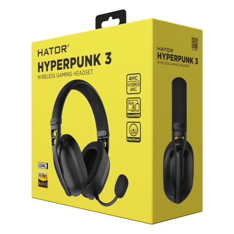 Ігрова гарнітура HATOR HYPERPUNK 3 Hi-Res (ESH15) wireless black, SyncHUB connection Купити в Україні