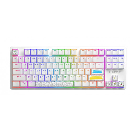 HATOR Authentic Edition white PBT keycaps - ESC/SPACE/ENTER/R.SHIFT/ARROWS (HTS-700) Купити в Україні