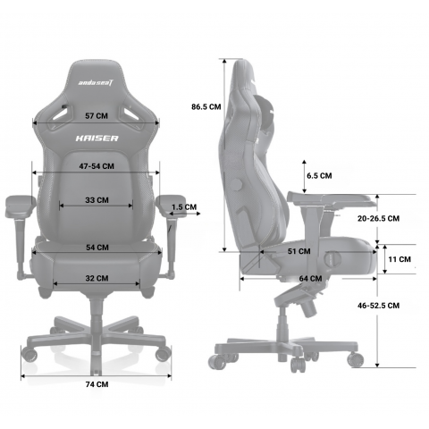 Крісло ігрове Anda Seat Kaiser 4 Grey Fabric Size XL (AD12YDDC-XLL-20-G-CF) Купити в Україні