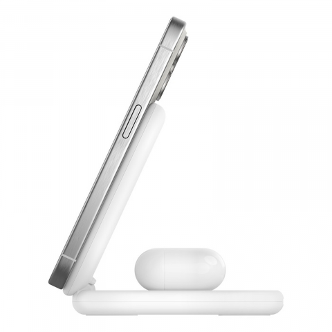 Док-станція Belkin BoostCharge 2-in-1 magnetic foldable Qi2 charger 15W (WIZ028VFWH) Купити в Україні