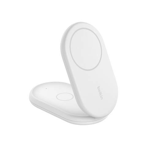 Док-станція Belkin BoostCharge 2-in-1 magnetic foldable Qi2 charger 15W (WIZ028VFWH) Купити в Україні