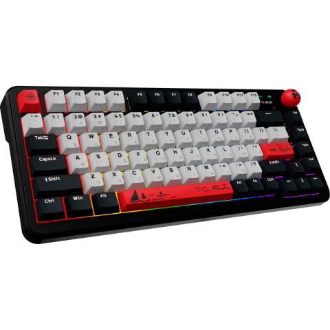 Бездротова механічна клавіатура Ajazz AK820 MAX Avocado Switch Black RGB (AK820MAX-AS-BG) Купити в Україні