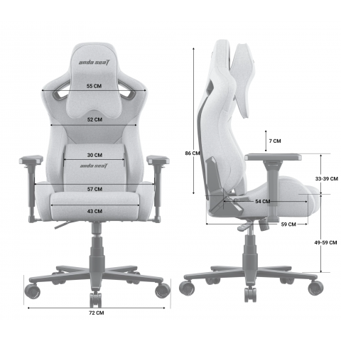 Кресло геймерское Anda Seat Kaiser Frontier XL Grey (AD12YXL-17-G-F) Купити в Україні