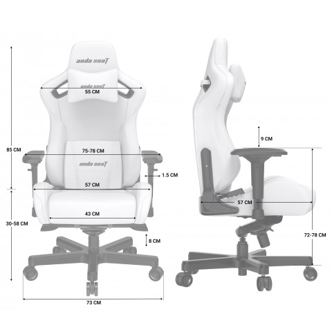 Крісло ігрове Anda Seat Kaiser 2 White Size XL (AD12XL-07-W-PV-W01) Купити в Україні