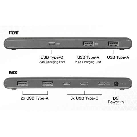 USB-хаб Corsair USB100 7-Port USB-C/USB-A Expansion Hub (CU-9000003) Купити в Україні