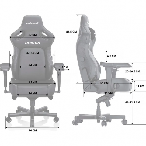 Крісло ігрове Anda Seat Kaiser 4 Black Fabric Size XL Купити в Україні