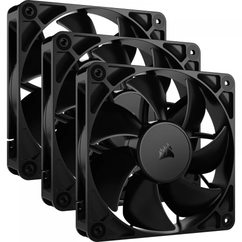 Вентилятор CORSAIR RS120 PWM 120mm PC Case Fan for Daisy Chain Black набір 3 шт (CO-9050189-WW) Купити в Україні