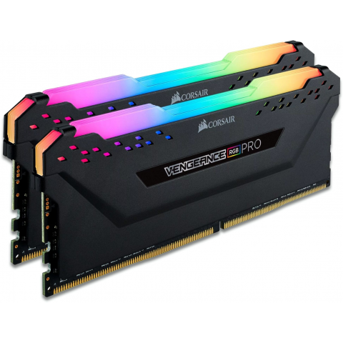 Пам'ять для настільних комп'ютерів Corsair 32 GB (2x16GB) DDR4 3600 MHz Vengeance RGB Pro Black (CMW32GX4M2Z3600C18) Купити в Україні