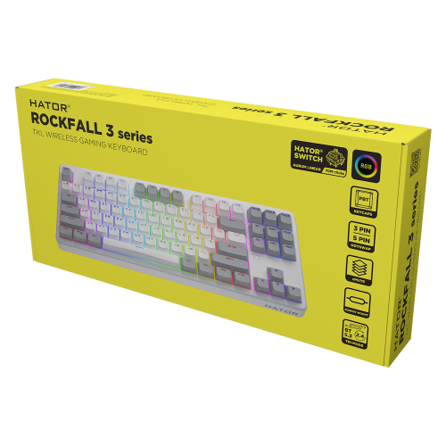Клавіатура Hator Rockfall 3 Mecha TKL Wireless Orange White (HTK851UA)