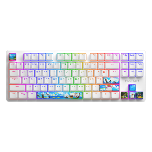 HATOR Authentic Edition fighting cats PBT keycaps - ESC/SPACE/ENTER/R.SHIFT/ARROWS (HTS-705) Купити в Україні