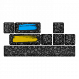 HATOR Authentic Edition black PBT keycaps  - ESC/SPACE/ENTER/R.SHIFT/ARROWS (HTS-701)