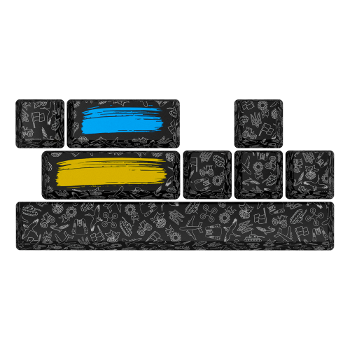 HATOR Authentic Edition black PBT keycaps - ESC/SPACE/ENTER/R.SHIFT/ARROWS (HTS-701) Купити в Україні