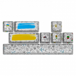 HATOR Authentic Edition white PBT keycaps  - ESC/SPACE/ENTER/R.SHIFT/ARROWS (HTS-700)