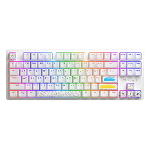 HATOR Authentic Edition white PBT keycaps - ESC/SPACE/ENTER/R.SHIFT/ARROWS (HTS-700) Купити в Україні