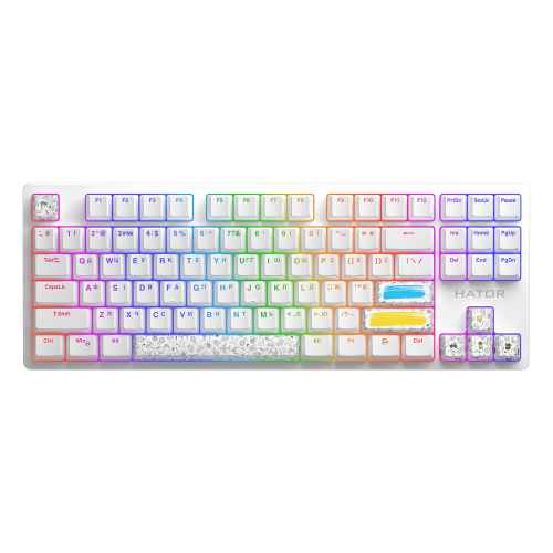 HATOR Authentic Edition white PBT keycaps - ESC/SPACE/ENTER/R.SHIFT/ARROWS (HTS-700) Купити в Україні