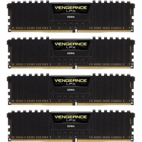 Пам'ять для настільних комп'ютерів Corsair 64 GB (4x16GB) DDR4 3200 MHz Vengeance LPX (CMK64GX4M4E3200C16) Купити в Україні