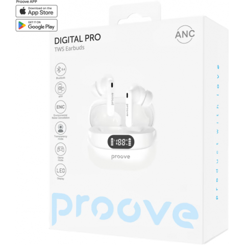Навушники TWS Proove Digital Pro with ANC White (TWAP54002202) Купити в Україні