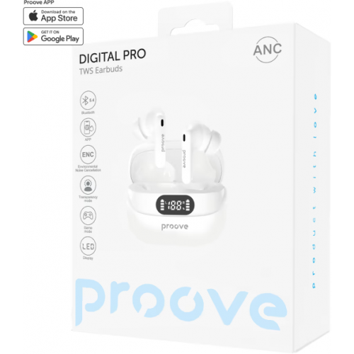 Навушники TWS Proove Digital Pro with ANC White (TWAP54002202) Купити в Україні