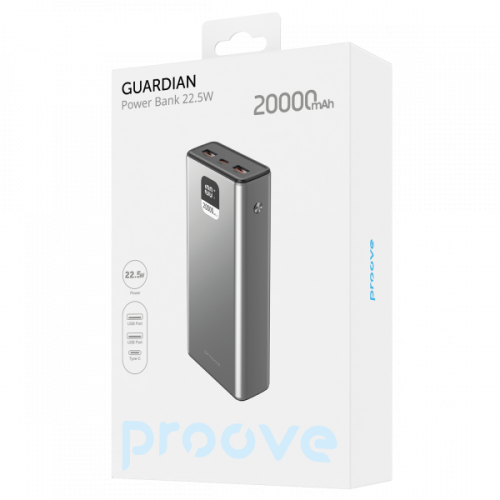 Універсальна батарея Proove Guardian 20000mAh (22.5W) Metal Gray (PBG222210004) Купити в Україні