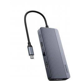 USB-хаб + док-станція Anker USB-C 10-в-1 з підтримкою двох дисплеїв (A83C2)