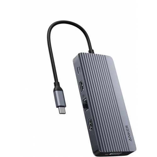 USB-хаб + док-станція Anker USB-C 10-в-1 з підтримкою двох дисплеїв (A83C2) Купити в Україні