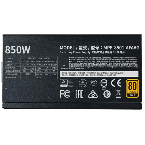 Блок живлення Cooler Master MWE Gold 850W V2 FM (MPE-8501-AFAAG) Купити в Україні