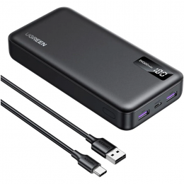 Зовнішній акумулятор (павербанк) UGREEN PB312 20000mAh Black (25683)