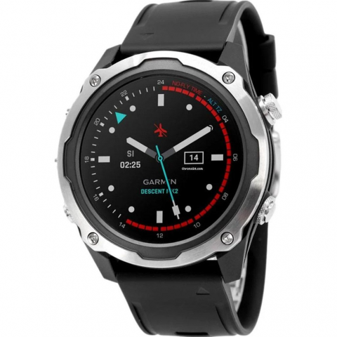 Смарт-годинник Garmin Descent Mk2 Stainless Steel with Black Band (010-02132-00/10) Купити в Україні