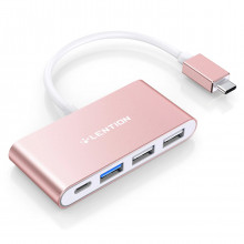 USB-хаб LENTION C13 NA2 Rose Gold 4-in-1