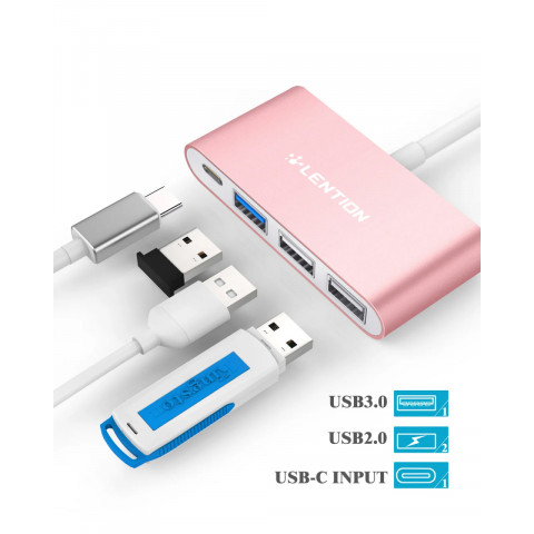 USB-хаб LENTION C13 NA2 Rose Gold 4-in-1 Купити в Україні
