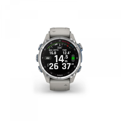 Смарт-годинник Garmin Descent Mk3 43 mm Stainless Steel with Fog Gray Silicone Band (010-02753-04/03) Купити в Україні