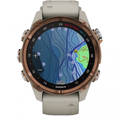 Смарт-годинник Garmin Descen Mk3i – 43 mm Bronze PVD Titanium with French Gray Silicone Band (010-02753-13/14) Купити в Україні