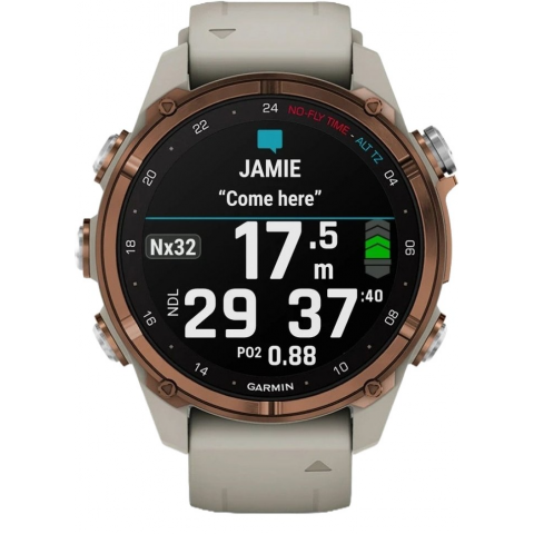 Смарт-годинник Garmin Descen Mk3i – 43 mm Bronze PVD Titanium with French Gray Silicone Band (010-02753-13/14) Купити в Україні