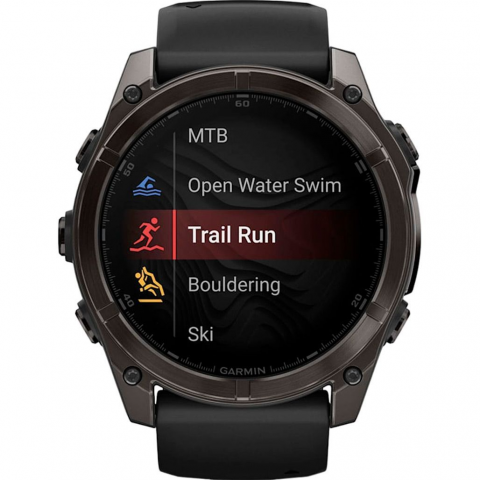 Смарт-годинник Garmin Fenix 8 51mm AMOLED Sapphire Carbon Gray DLC Titanium w. Black/Pebble Gray S. Band (010-02905-20/21/63) Купити в Україні