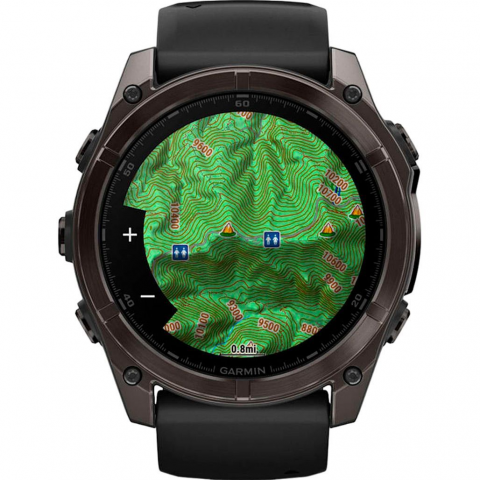 Смарт-годинник Garmin Fenix 8 51mm AMOLED Sapphire Carbon Gray DLC Titanium w. Black/Pebble Gray S. Band (010-02905-20/21/63) Купити в Україні