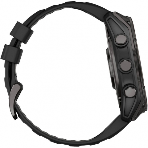 Смарт-годинник Garmin Fenix 8 51mm AMOLED Sapphire Carbon Gray DLC Titanium w. Black/Pebble Gray S. Band (010-02905-20/21/63) Купити в Україні