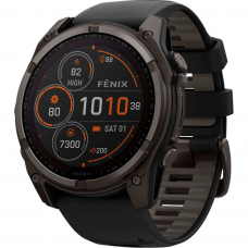 Смарт-годинник Garmin Fenix 8 51mm Solar Sapphire Carbon Gray DLC Titanium w. Black/Pebble Gray S. Band (010-02907-10/11/70)