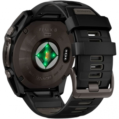 Смарт-годинник Garmin Fenix 8 51mm Solar Sapphire Carbon Gray DLC Titanium w. Black/Pebble Gray S. Band (010-02907-10/11/70) Купити в Україні