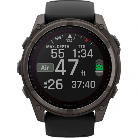 Смарт-годинник Garmin Fenix 8 51mm Solar Sapphire Carbon Gray DLC Titanium w. Black/Pebble Gray S. Band (010-02907-10/11/70) Купити в Україні