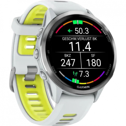 Смарт-годинник Garmin Forerunner 970 Titanium w. Whitestone Case and Whitestone/T. Amp Yellow Band (010-02969-01/11/61) Купити в Україні