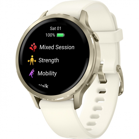 Смарт-годинник Garmin Venu 4 41 mm Lunar Gold with Bone Silicone Band (010-03013-00/40) Купити в Україні