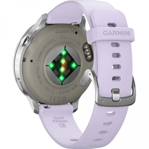 Смарт-годинник Garmin Venu 4 41 mm Silver with Periwinkle Silicone Band (010-03013-01/41) Купити в Україні