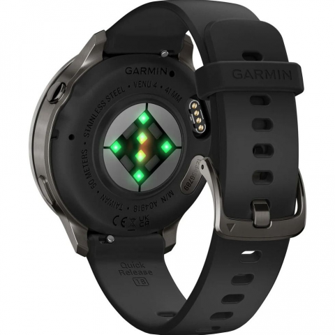 Смарт-годинник Garmin Venu 4 41 mm Slate with Black Silicone Band (010-03013-02/42) Купити в Україні