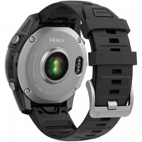Смарт-годинник Garmin Fenix E 47mm AMOLED Stainless Steel with Black Silicone Band (010-03025-02/00) Купити в Україні