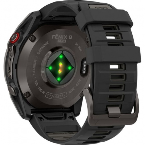 Смарт-годинник Garmin Fenix 8 Pro 51 mm AMOLED Carbon Gray DLC Titanium with Black/Pebble Gray (010-03199-00/01) Купити в Україні