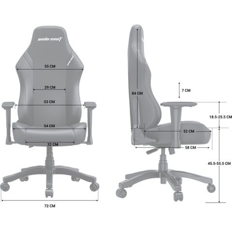 Комп'ютерне крісло для геймера Anda Seat Luna L Black Fabric (AD18-44-B-F) Купити в Україні