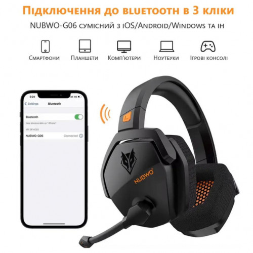 Навушники NUBWO G06 Black/Orange Купити в Україні