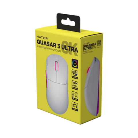 Ігрова миша HATOR Quasar 3 ULTRA 8K Wireless (HTM771) white Купити в Україні