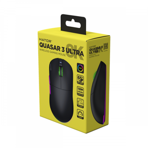 Ігрова миша HATOR Quasar 3 ULTRA 8K Wireless (HTM770) black Купити в Україні
